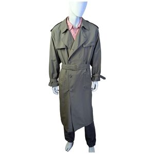 Vintage Holt Renfrew Olive Green Trench Coat | Made In Canada | Size 42 XL